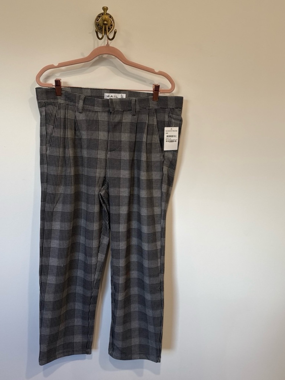 The Rail Women’s Brown and Gray Plaid Dress Pants